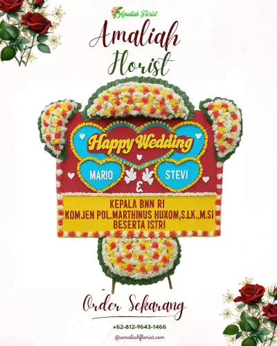 Karangan Papan Bunga Pernikahan di Pasarbatang